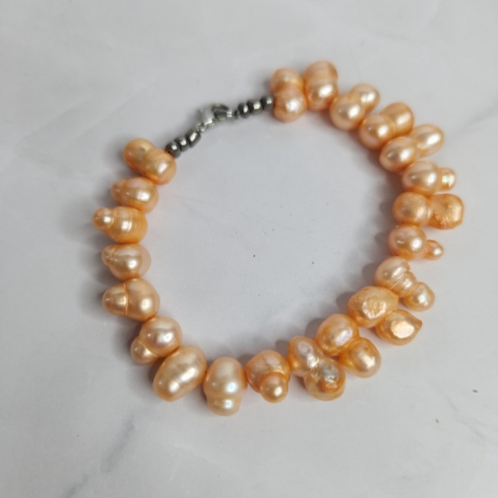 Bracelet Vintage Sead Pearl Peach Pink Bracelet